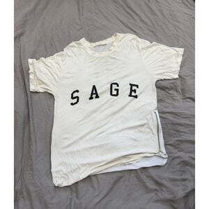 Sage Merked Lightweight Half Jersey Extra Long 99 T-Shirt with Side Zippers‎